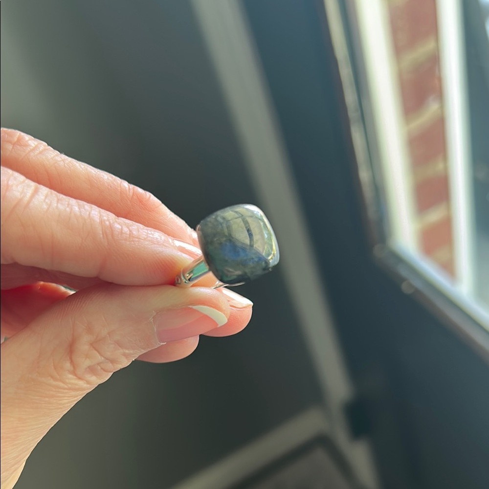 John Hardy Bamboo Orb Ring with Blue Labradorite in Silver Sterling, Size 7 - Picture 3 of 8